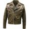 Mens Biker Classic Military Camouflage Leather Jacket
