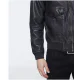 Mens Bomber Black Jacket with Sherpa Collar