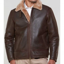 Mens Brown Sheepskin Leather Shearling Jacket Mens Brown Sheepskin Leather Shearling Jacket