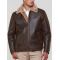 Mens Brown Sheepskin Leather Shearling Jacket