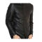 Mens Button Closure Casual Stand Up Collar Black Leather Blazer