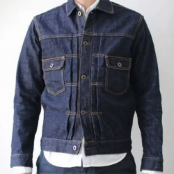 Mens Buttoned Japanese Blue Jean Jacket Mens Buttoned Japanese Blue Jean Jacket