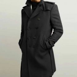 Mens Double Breasted Red Belted Coat