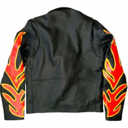 Mens Fire Flames Motorcycle Leather Jacket Mens Fire Flames Motorcycle Leather Jacket