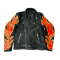 Mens Fire Flames Motorcycle Leather Jacket