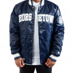 Mens Georgetown Blue Bomber Jacket