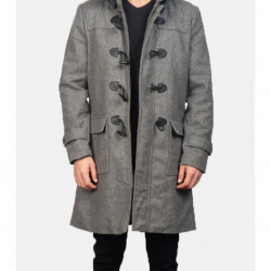 Mens Grey Duffle Wool Coat Mens Grey Duffle Wool Coat