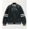 Mens Homme Striped Black Leather Bomber Jacket
