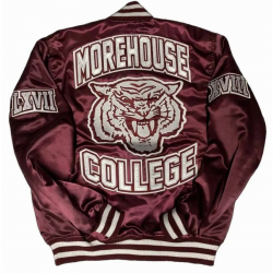 Mens Morehouse College Maroon Bomber Jacket Mens Morehouse College Maroon Bomber Jacket