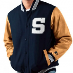 Mens Nittany Lions Navy Blue Bomber Jacket Mens Nittany Lions Navy Blue Bomber Jacket