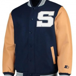 Mens Nittany Lions Navy Blue Bomber Jacket Mens Nittany Lions Navy Blue Bomber Jacket