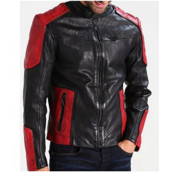 Mens Red and Black New Fashion Biker Jacket