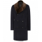 Mens Reiss Brody Navy Blue Coat with Shawl Collar
