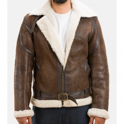 Mens Shearling Brown Real Leather Jacket Mens Shearling Brown Real Leather Jacket