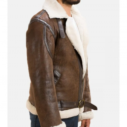 Mens Shearling Brown Real Leather Jacket Mens Shearling Brown Real Leather Jacket