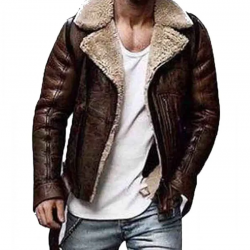 Mens Street Style Brown Shearling Leather Jacket Mens Street Style Brown Shearling Leather Jacket