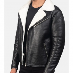Mens White Fur Black Leather Jacket Mens White Fur Black Leather Jacket