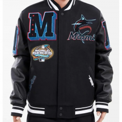 Miami Marlins Mash Up Varsity Jacket Miami Marlins Mash Up Varsity Jacket