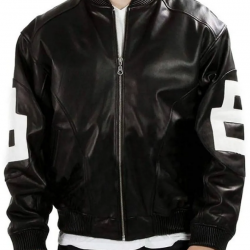 Michael Hoban 8 Ball Bomber Black Leather Jacket Michael Hoban 8 Ball Bomber Black Leather Jacket