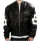 Michael Hoban 8 Ball Bomber Black Leather Jacket