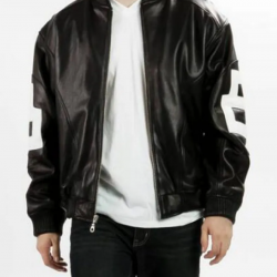 Michael Hoban 8 Ball Bomber Black Leather Jacket Michael Hoban 8 Ball Bomber Black Leather Jacket