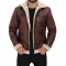 Mitchel Brown Shearling Bomber Leather Jacket