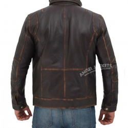 Moffit Dark Brown Genuine Leather Motorcycle Style Jacket Moffit Dark Brown Genuine Leather Motorcycle Style Jacket