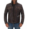 Moffit Dark Brown Genuine Leather Motorcycle Style Jacket