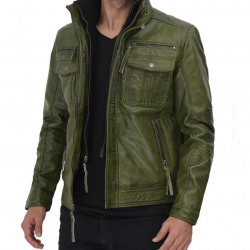 Moffit Distressed Dark Green Leather Jacket Mens Moffit Distressed Dark Green Leather Jacket Mens