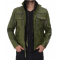 Moffit Distressed Dark Green Leather Jacket Mens