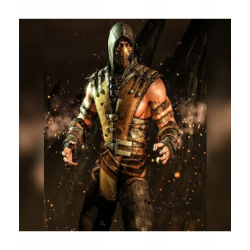 Mortal Kombat X Scorpion Leather Jacket with Hood