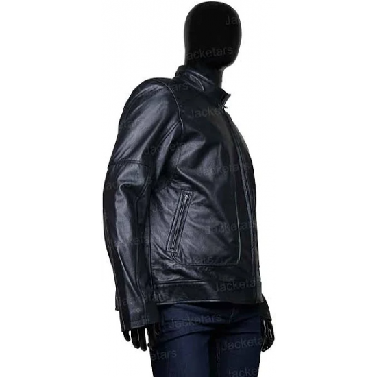 Motorcycle Husqvarna Black Leather Jacket