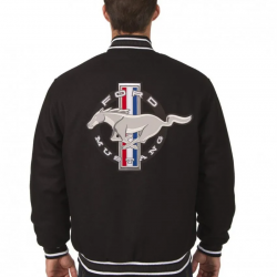 Mustang Varsity Wool Black Jacket Mustang Varsity Wool Black Jacket