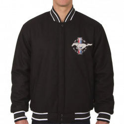Mustang Varsity Wool Black Jacket Mustang Varsity Wool Black Jacket