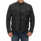 Navan Mens Black Four Pocket Vintage Leather Jacket