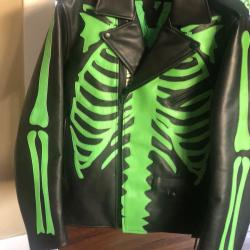 Neighborhood × Vlone Green Bones Leather Jacket Neighborhood × Vlone Green Bones Leather Jacket
