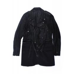Number (N)ine Noir Runway Leather Wool Hybrid Trench Coat