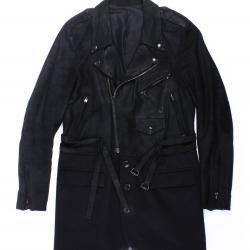 Number (N)ine Noir Runway Leather Wool Hybrid Trench Coat Number (N)ine Noir Runway Leather Wool Hybrid Trench Coat