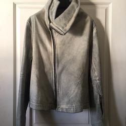 Obscur High Neck Calfskin Beige Jacket