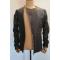 Obscur Men's Black Leather Jacket with Fingerless Gloves 