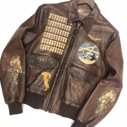 Off White Virgil Abloh Missile Brown Leather Biker Jacket Off White Virgil Abloh Missile Brown Leather Biker Jacket