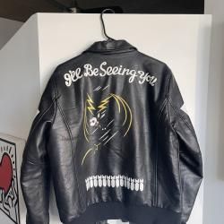 Off-White x Virgil Abloh Black Aviator Leather Bomber Jacket Off-White x Virgil Abloh Black Aviator Leather Bomber Jacket