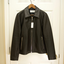 Officine Generale Black Leather Jacket