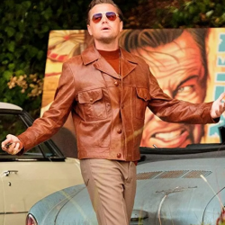 Once Upon A Time Leonardo DiCaprio Brown Leather Jacket Once Upon A Time Leonardo DiCaprio Brown Leather Jacket