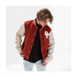 One Piece Red Varsity Jacket