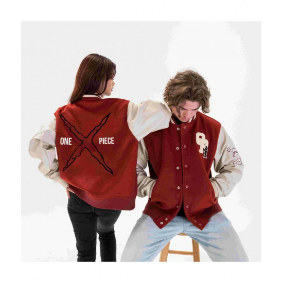 One Piece Red Varsity Jacket