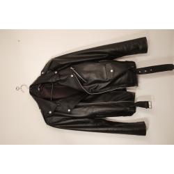 Oree NYC Men's Leather Biker Jacket Red White 