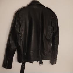 Oree NYC Men's Leather Biker Jacket Red White  Oree NYC Men's Leather Biker Jacket Red White