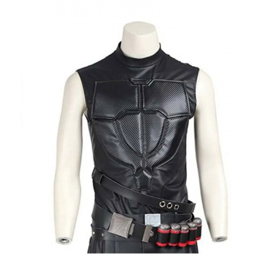 Overwatch Game Reaper Leather Long Jacket with Vest Halloween Costume