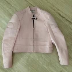 Peak Demna Pink Leather Biker Jacket Peak Demna Pink Leather Biker Jacket